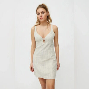 Urban Outfitters || Why Not Seersucker Mini Dress Ivory Medium